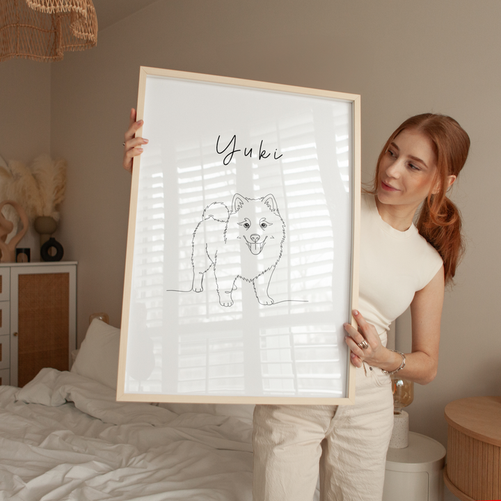 Line Art Pet Drawing Personalised Wall Art