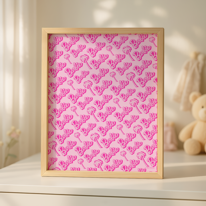 Barbie Pink Palm Tree Logo Wall Art Print