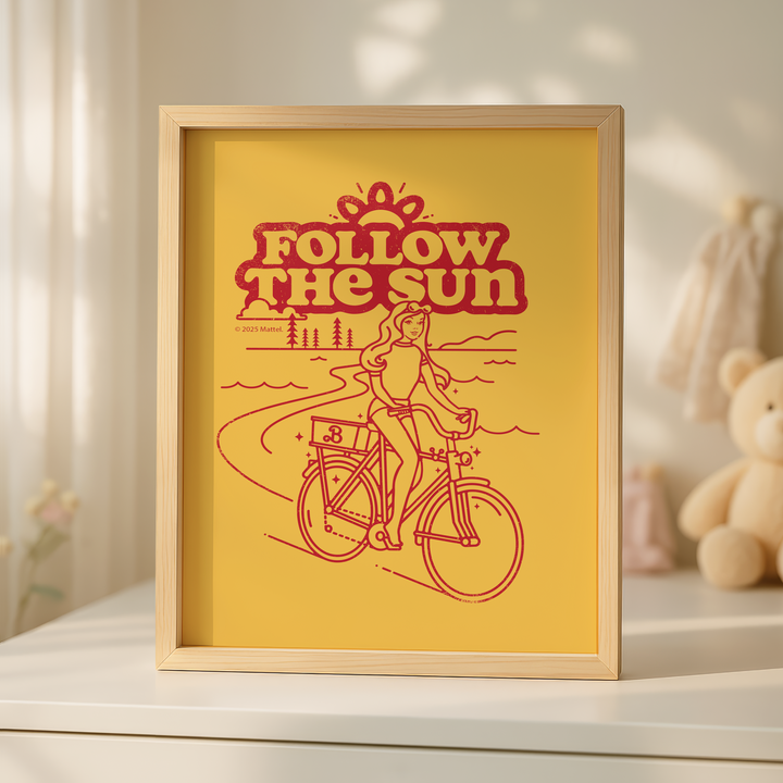 Barbie Follow The Sun Retro Wall Art Print