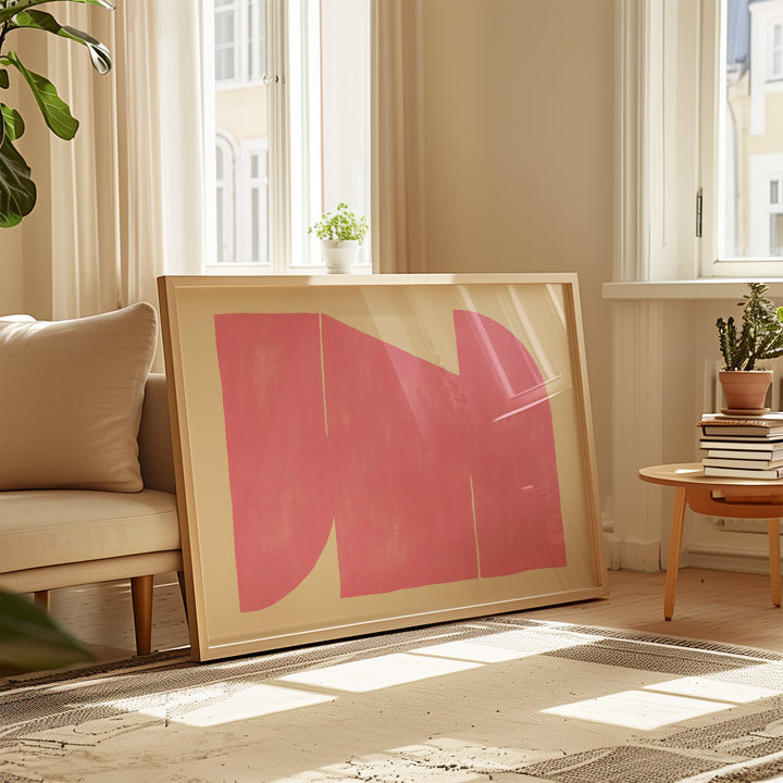 Pink Maze Landscape Abstract by Maison Bootsy,living room,timber border