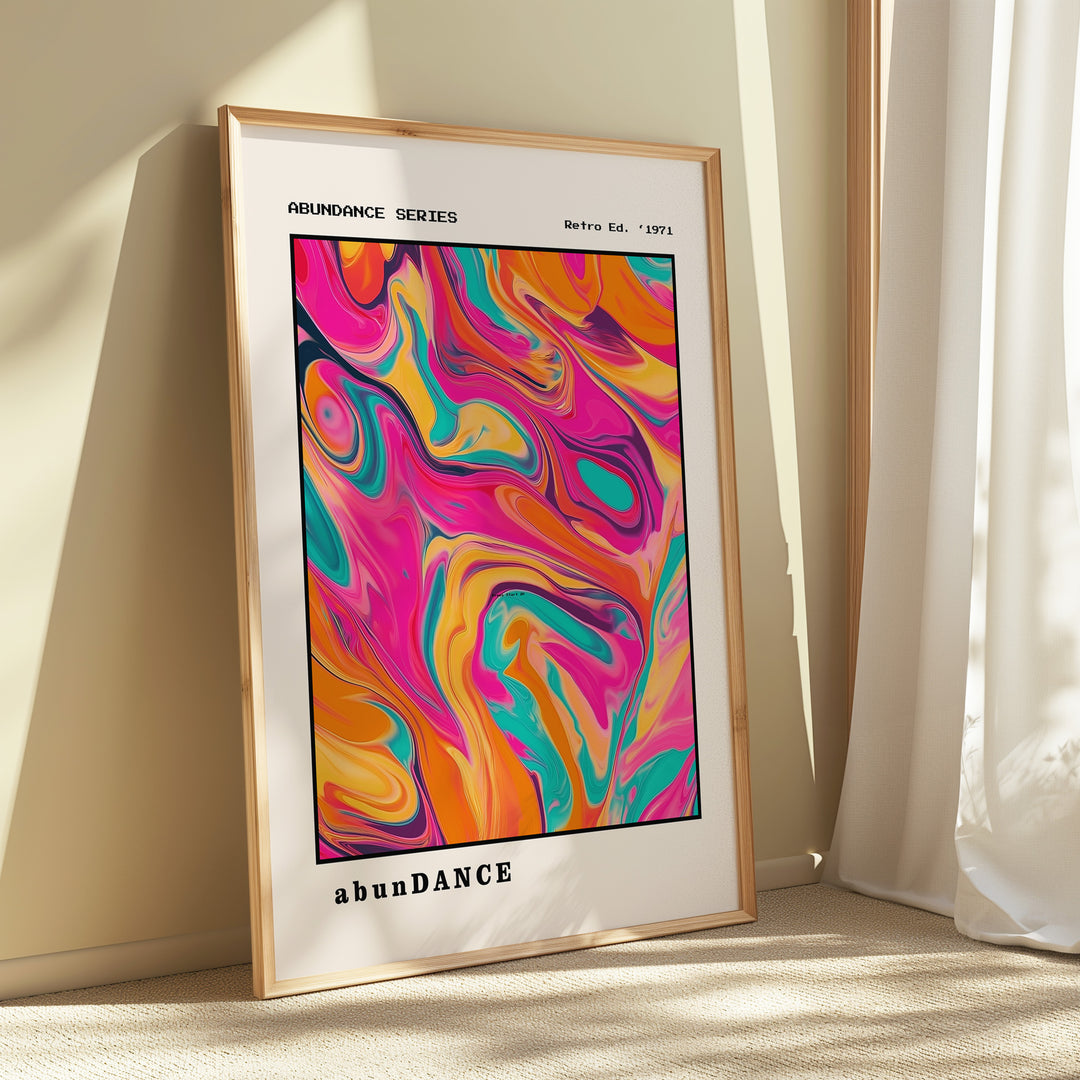 Abundance Retro Aura Poster,gallery,timber border