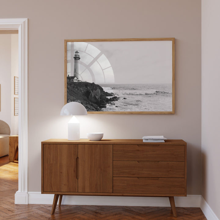 Coastal Lighthouse Photography Wall Art,livingroom,gallery,timber border