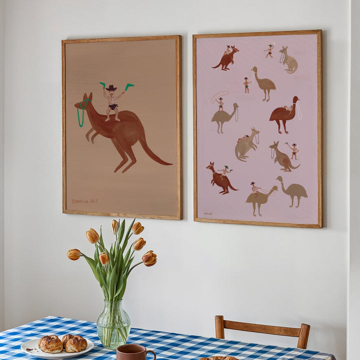 Boomerangs & Riders Indigenous Wall Art Set of 2 by Domica Hill