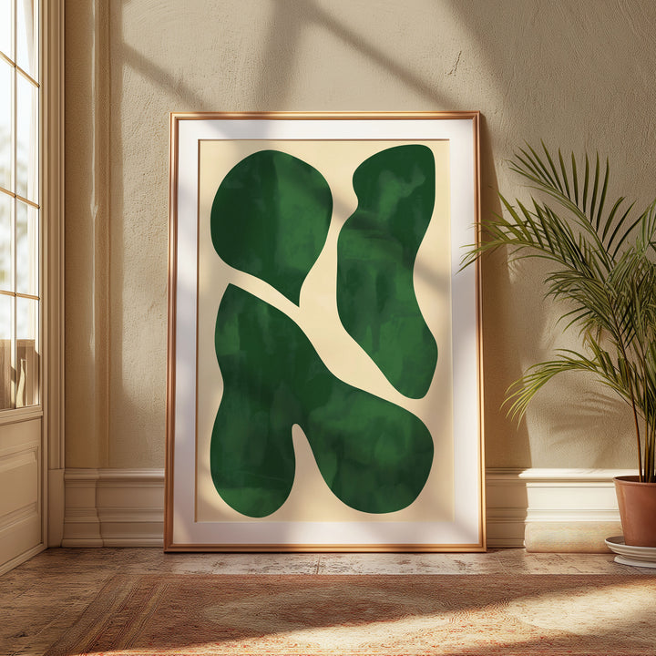 Moss Leaf Abstract Wall art,gallery,timmber border