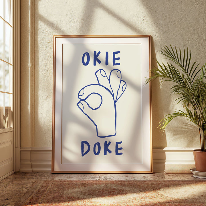 Okie Doke Hand Wall Art,gallery wall,timber border