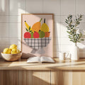 Basket Full of Fruit Kitchen Print,kitchen,timber border