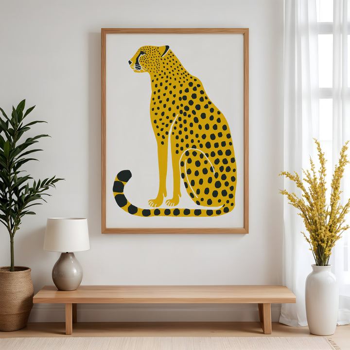 Patient Leopard Childrens Art,living room,timber border