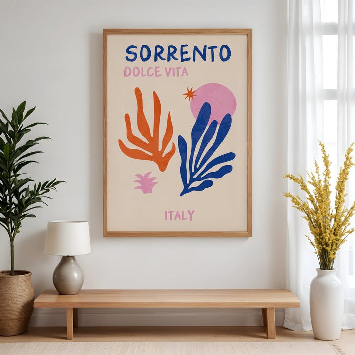 Sorrento Italy Print,livingroom ,timber border