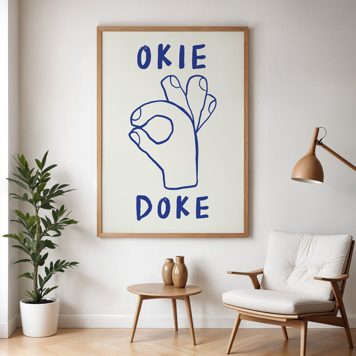 Okie Doke Hand Wall Art,livingroom,timber border