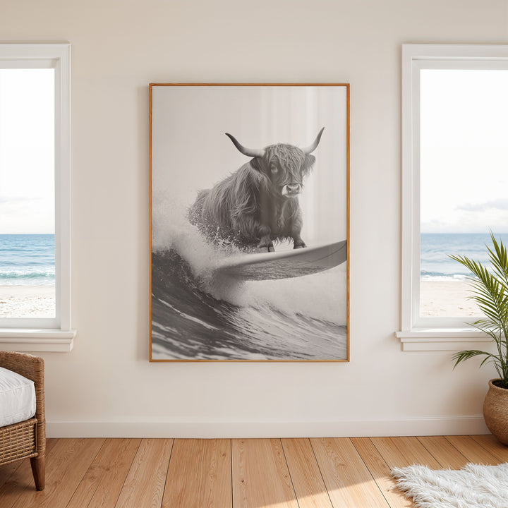 Highland Cow Surf 4-5,livingroom,timber border