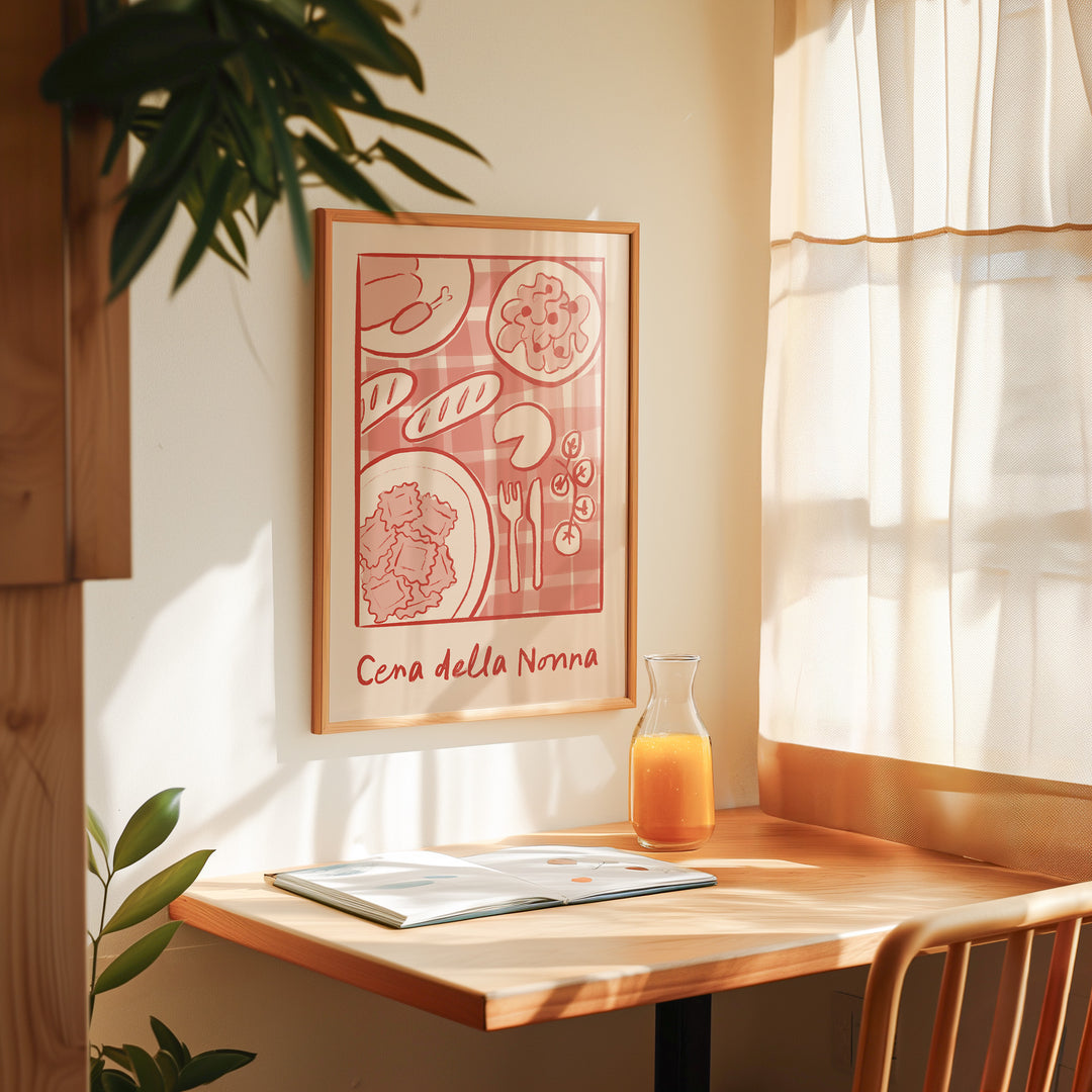 Cena Della Nonna by Lucia Sankovic,dining room,timber border