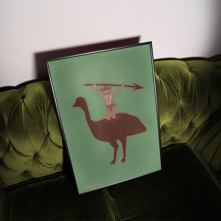 Feathers & Spear Portrait Indigenous Artwork by Domica Hill