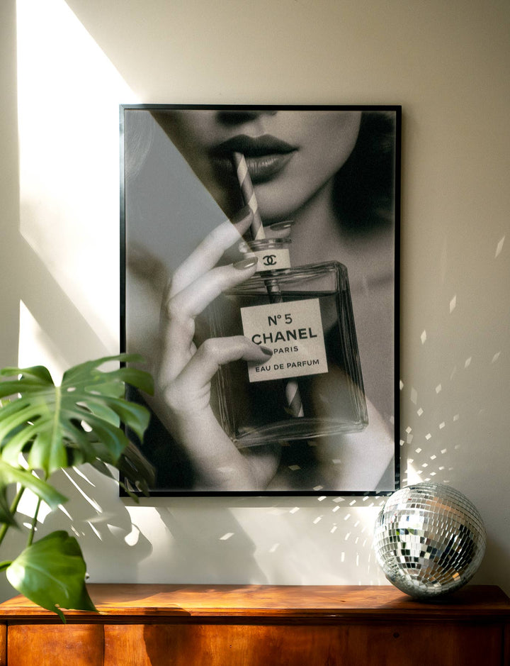 Chanel No.5 Drinking Perfume Vintage Photograph