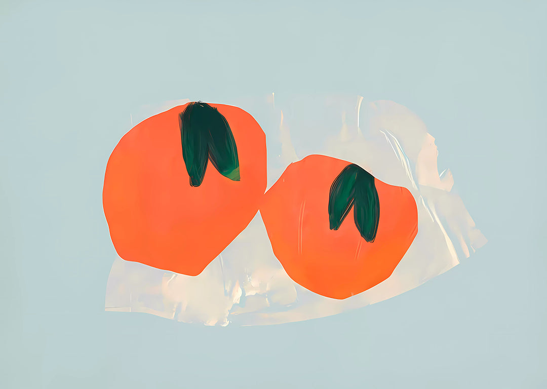 Abstract Orange Pair Kitchen Print,frame