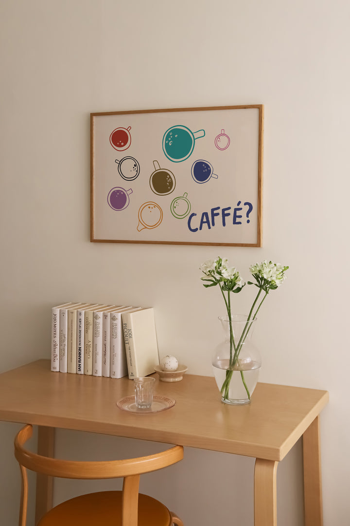 Landscape Caffe Print Wall Art,study,timber border