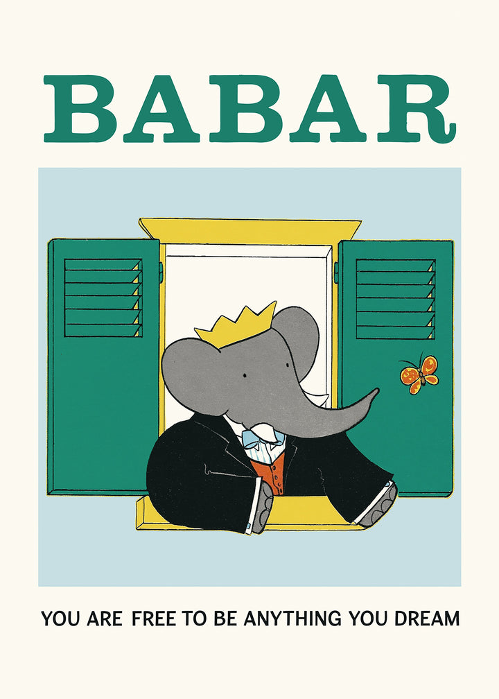 Babar Free to be Anything Kids Print,frame