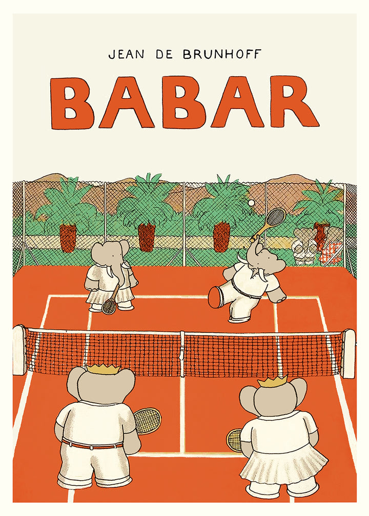 Babar Plays Tennis Kids Print,frame