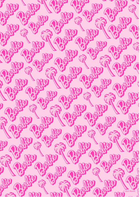 Barbie Pink Palm Tree Logo Wall Art Print,frame