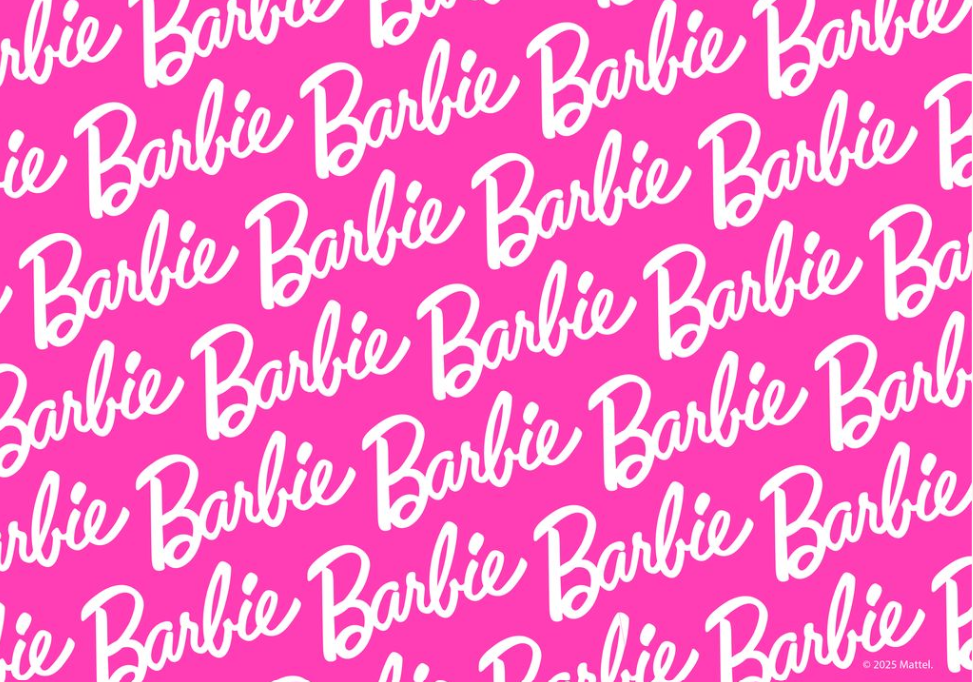 Barbie Pink and White Logo Landscape Print,frame