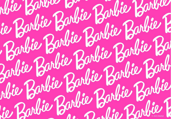 Barbie Pink and White Logo Landscape Print,frame