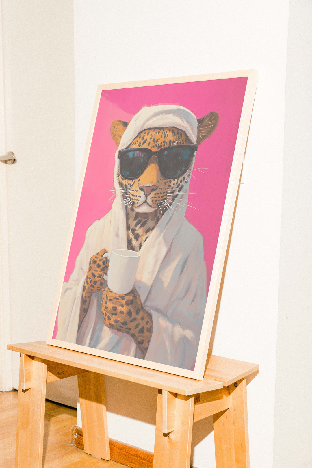 Leopard Coffee Vibe Art,gallery,timber border