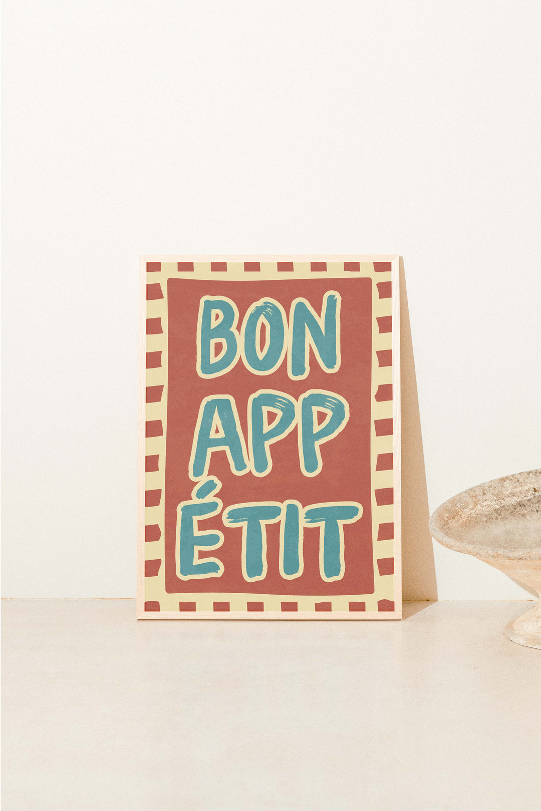 Bon Appetit Print Artwork,gallery wall,timber border