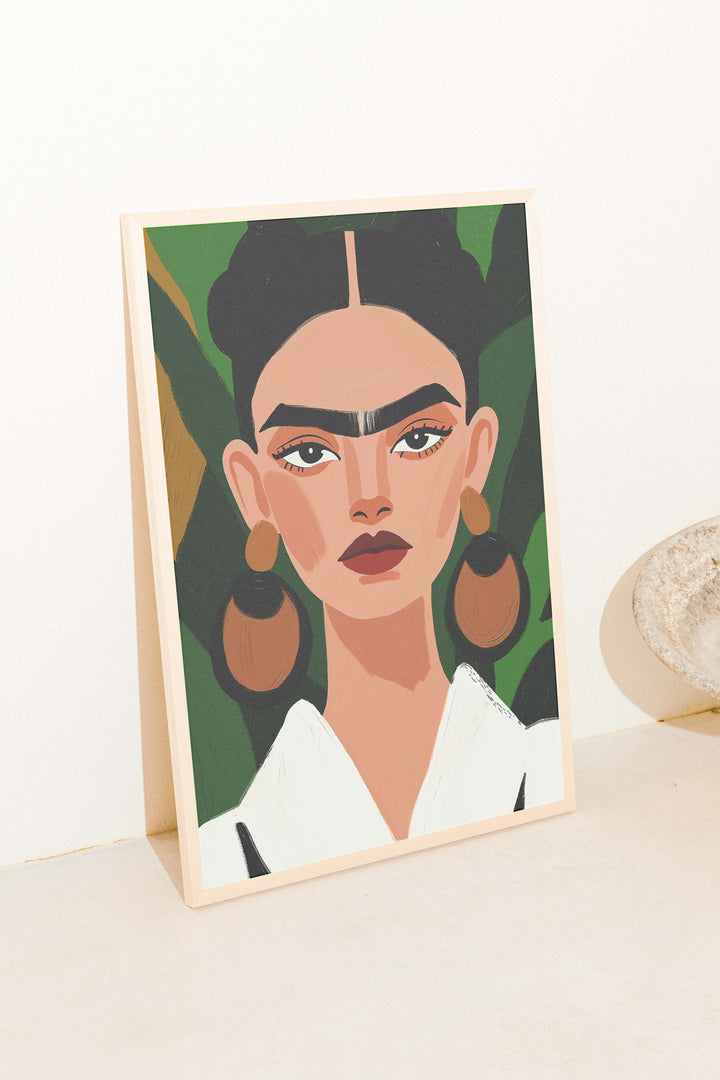 Bold Bloom Frida Kahlo Art,livingroom,timber border