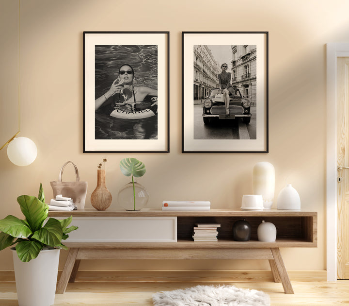 Chanel Fashion Modern Set of 2 Wall Art Photography,gallery wall,black border