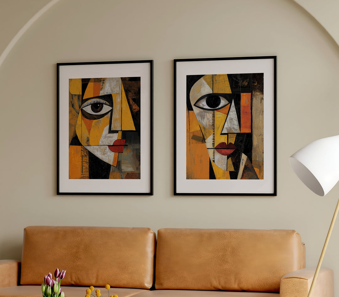 Fragments of Expression Wall Art Pair,livingroom,black border