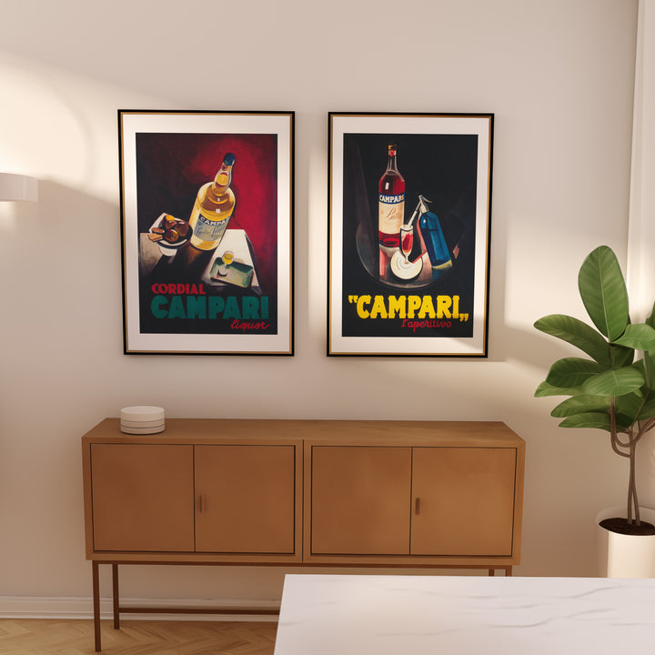 Bitter Campari Kitchen Pair Wall Art,bedroom,black border