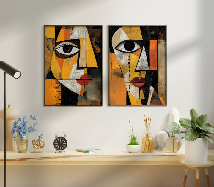 Fragments of Expression Wall Art Pair,livingroom,gallery wall,black border