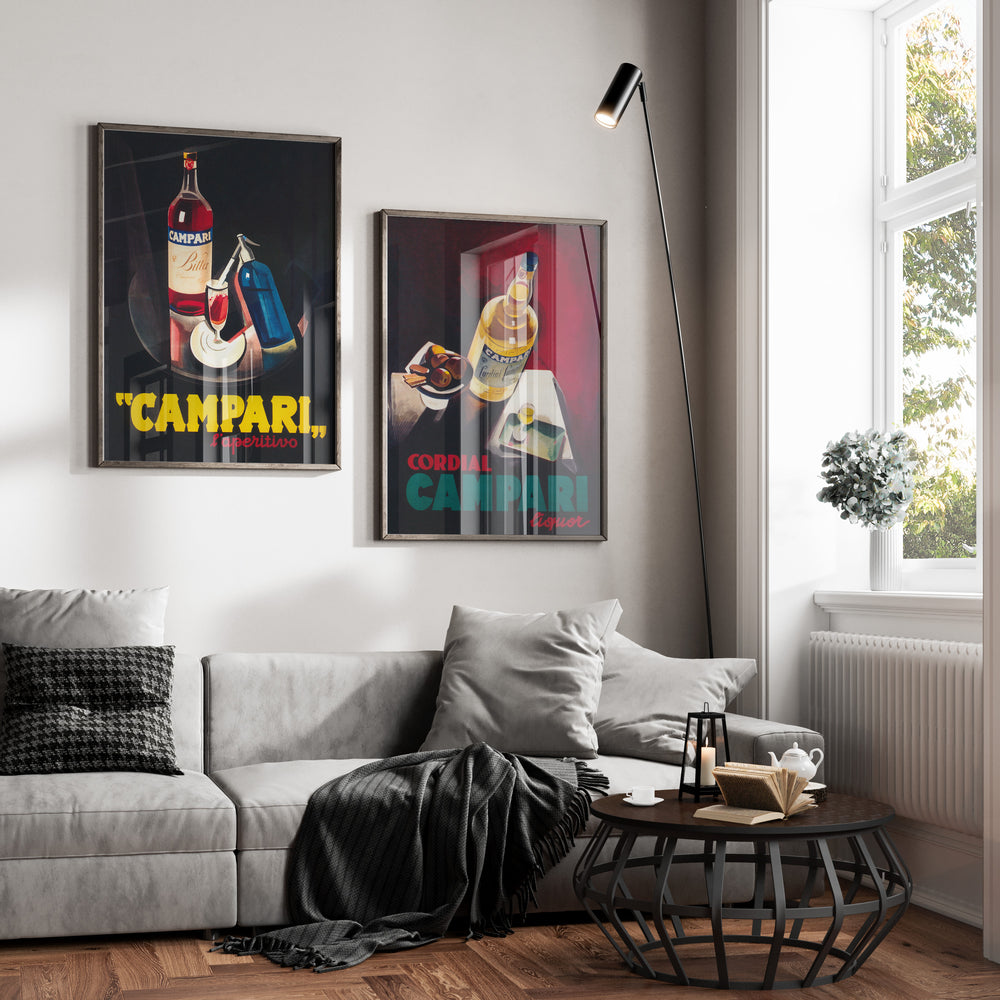 Bitter Campari Kitchen Pair Wall Art,living room,black border