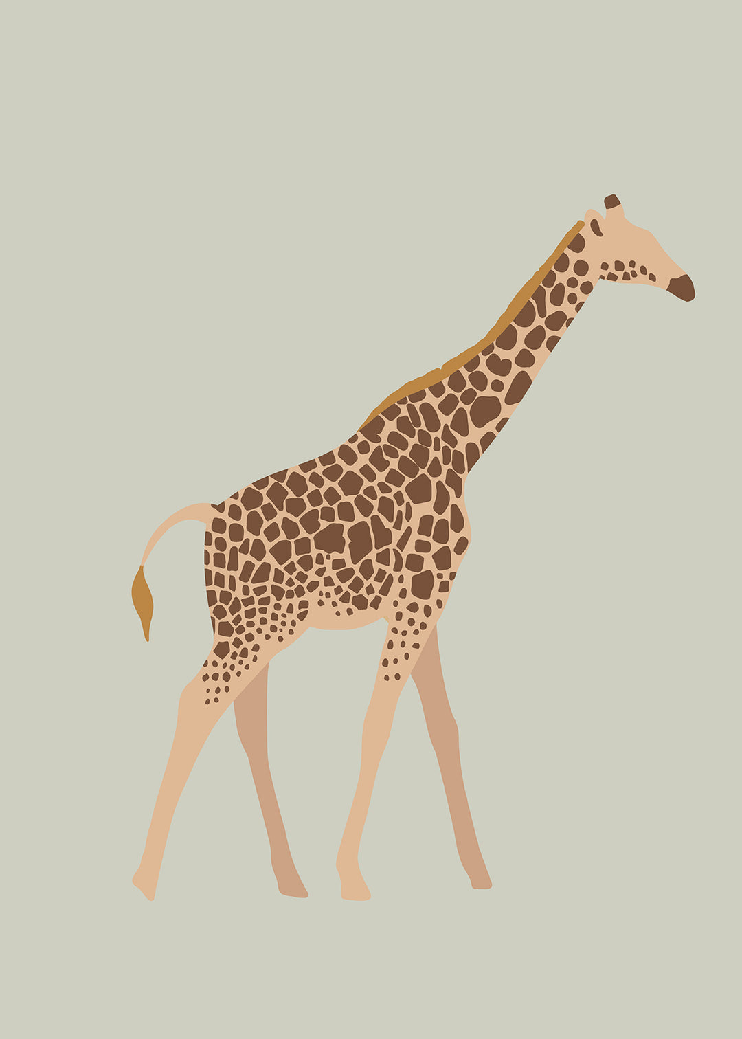 Blue Giraffe Illustration,frame