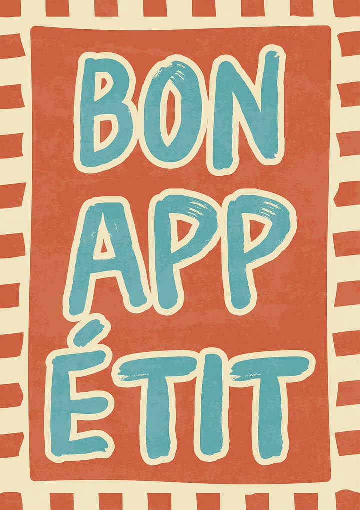 Bon Appetit Print Artwork,frame