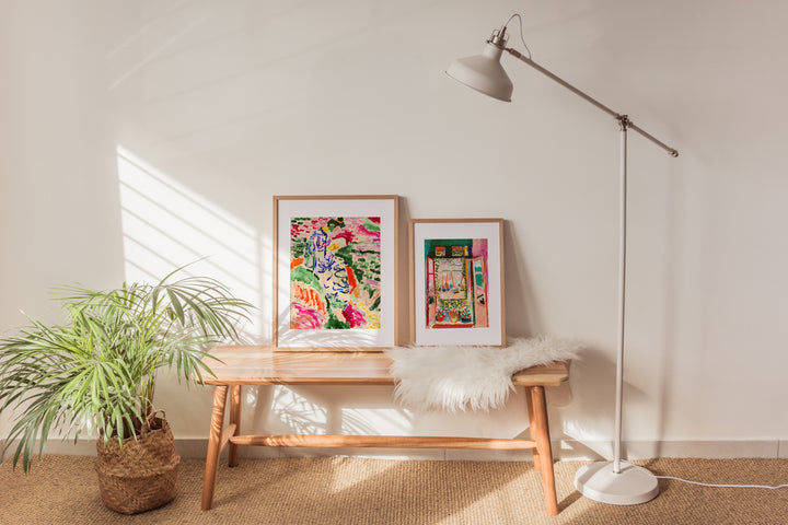 Open Window & Lady by the Lake Matisse Duo,livining room,gallery wall,timber border