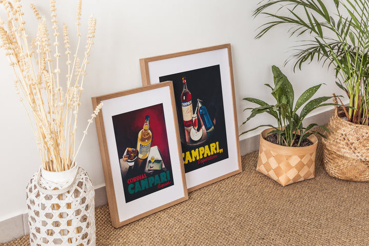 Bitter Campari Kitchen Pair Wall Art,livingroom,timber border