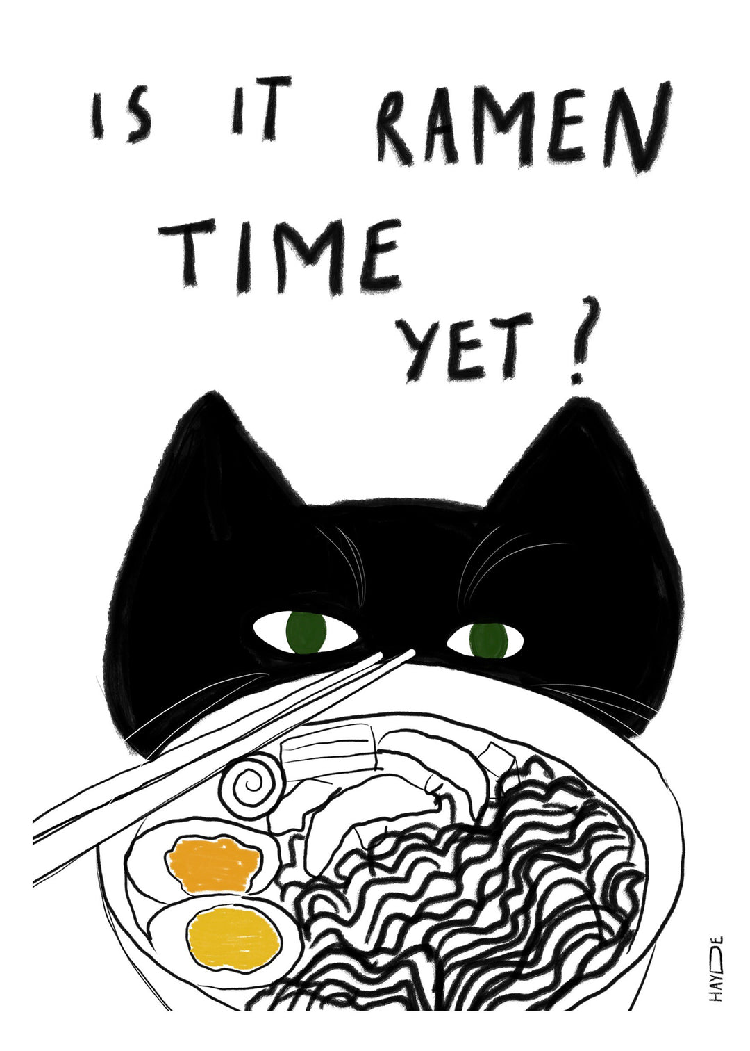 Cat Ramen Time Yet by Hayde Nizard,frame