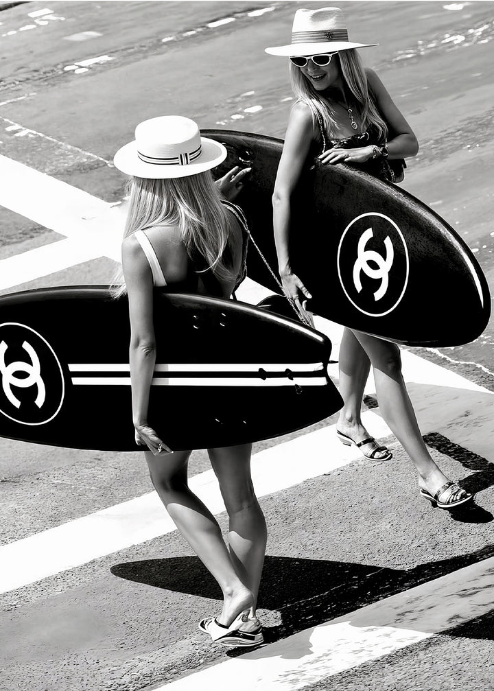 Chanel Surfer Girls Crossing Street Photograph,frame