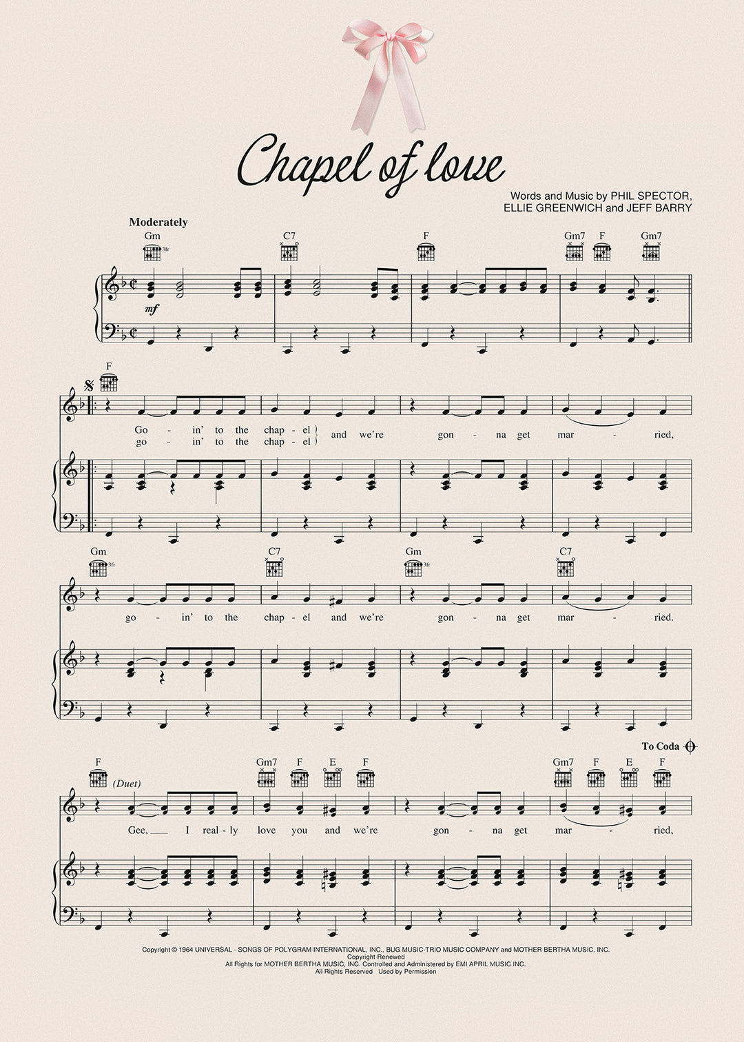 Chapel of Love Music Poster,frame