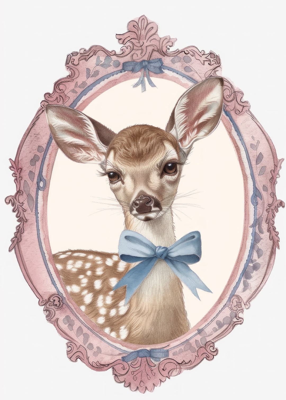 Charming Deer Kids Print,frame