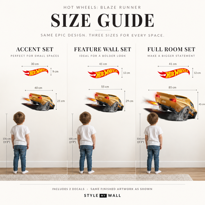 Hot Wheels: Blaze Runner Wall Car Kids Sticker Decal