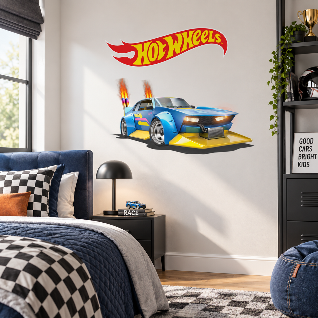 Hot Wheels: Turbo Burn Pack Kids Sticker Car Decal