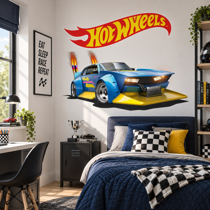 Hot Wheels: Turbo Burn Pack Kids Sticker Car Decal