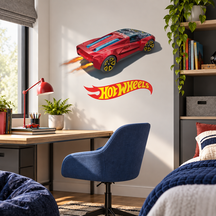 Hot Wheels: Flame Racer Wall Car Sticker Decal Set