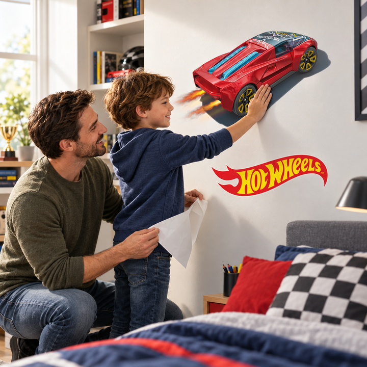 Hot Wheels: Flame Racer Wall Car Sticker Decal Set