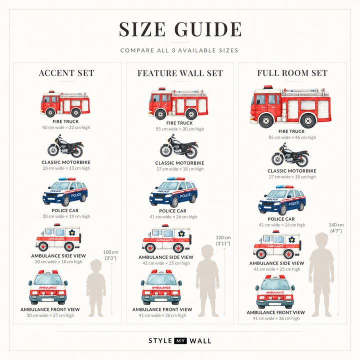 Emergency Vehicle Decal Sticker Pack Set