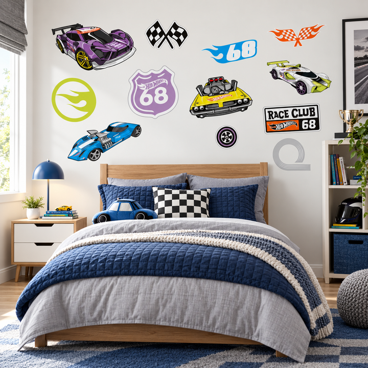 Hot Wheels: Ultimate Racers Wall Car Sticker Decal Pack