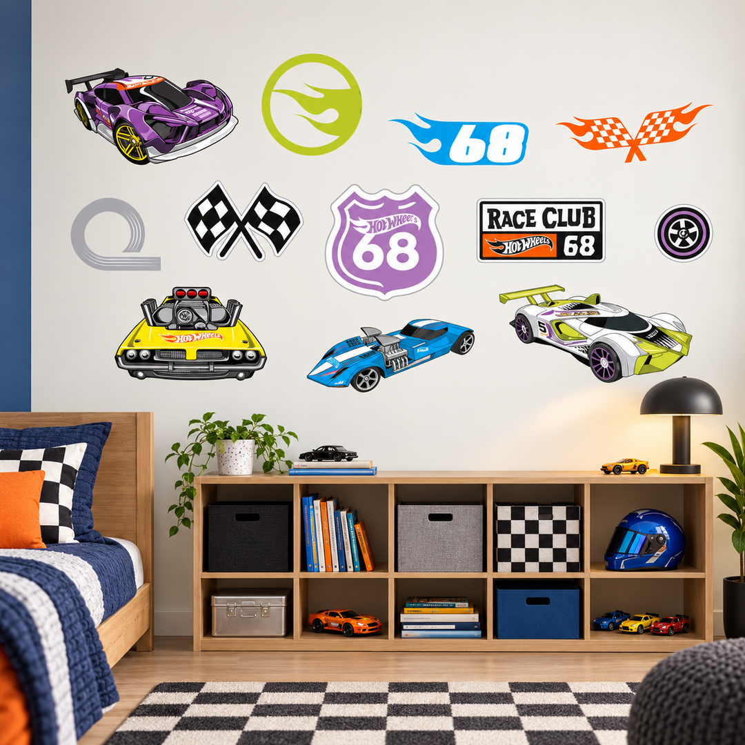 Hot Wheels: Ultimate Racers Wall Car Sticker Decal Pack