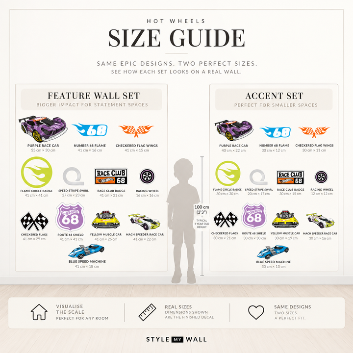 Hot Wheels: Ultimate Racers Wall Car Sticker Decal Pack