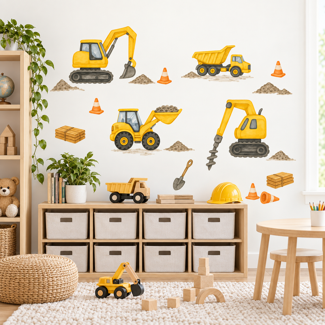 Construction Site Kids Sticker Wall Decal
